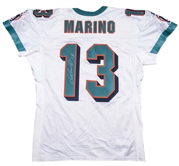 1997 Dan Marino Game Used & Signed Miami Dolphins Road Jersey Photo Matched To 10/19/1997 (Marino LOA, Resolution Photomatching, MEARS A10 & Beckett)